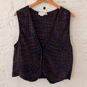 Vintage knit sweater vest with wooden buttons